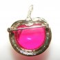 Sarah Coventry Apple / Cherry Pin Pink Lucite 1975