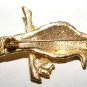 Bird Pin Gold Tone Enamel Rhinestone Red Black Cream