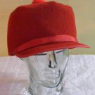 Vintage Red Wool Cap Hat Quilted Lining Flex-O-Band 22