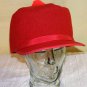 Vintage Red Wool Cap Hat Quilted Lining Flex-O-Band 22