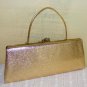 Gold Lame Convertible Clutch Evening Bag Purse Glam