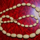 70S Beige Tan Chunky Plastic Bead Necklace 28"