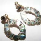 Mexico Sterling Silver 925 Abalone Shell Inlay Earrings