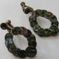 Mexico Sterling Silver 925 Abalone Shell Inlay Earrings