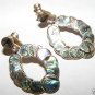 Mexico Sterling Silver 925 Abalone Shell Inlay Earrings