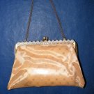 Vinyl Make Up Bag Purse Apricot Gold Glitter Small