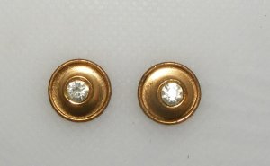 Gold tone Rhinestone Centered Studs