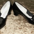 Rockabilly Black Patent Leather Red Cross Shoes 7 N