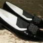 Rockabilly Black Patent Leather Red Cross Shoes 7 N