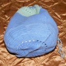 Blue Green Woven Reticule Bag Purse Wristlet Walking