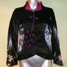 Laogudai Embroidered Shot Silk Jacket Roses Black 34