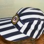 Cap Hat Black White Stipe Embroidered Anchor Patch S