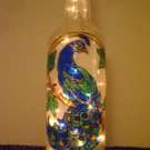 Peacock Lighted Glass Bottle