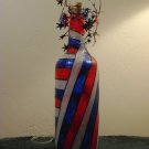 Red, White & Blue Lighted Glass Bottle