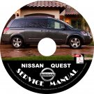 2008 Nissan Quest Minivan Factory Service Repair Shop Manual on CD Fix Rebuilt