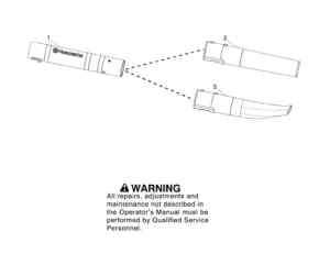 Husqvarna 125 B BX BVX Blower upper & lower tubes