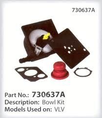 730637 730637A Tecumseh float bowl repair rebuild kit