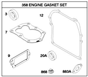 OEM Briggs and Stratton 794209 Engine Gasket Set Kit Sears, Craftsman 298989 New