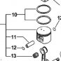piston assembly echo chainsaw cs-670 csg-680 qv-670