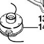 000998361 complete TRIMMER HEAD RYOBI 30cc part