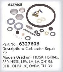 632760B Tecumseh Carburetor Kit For Part Number 632760, 632760A Sears Craftsman