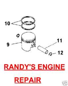 2 PISTON RINGS 07733 GREEN MACHINE TRIMMER PART