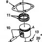 PISTON RING SET HOMELITE mp8800 mp88 chainsaw 02825