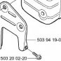 Husqvarna 544809801 muffler support bracket and screw fits 346xp, 351, 353 New