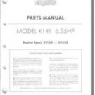 Parts Manual IPL List For K141 TP-1052-A KOHLER Engine Repair Shop Reference