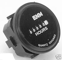 Hour Meter. Quartz. Round 2-1/4" OD face 1-5/8"x1-1/2"
