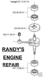 CRANKSHAFT HUSQVARNA 537128173 TRIMMER PART MODEL LIST