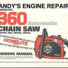 OWNERS OPERATORS MANUAL HOMELITE 360 CHAINSAW