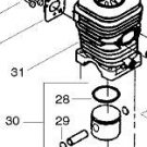 Piston & Cylinder Kit 530012552 530069719 gasket Set Poulan, Craftsman chainsaw