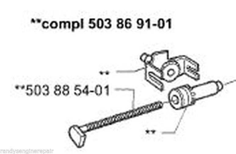 Tensioner Catena Kit Regolazione Catena Per Motoseghe Husqvarna 346XP, 340, 345, 346, 350, 351, 353 - Numero Parte 537071201 (nuovo) Viti Regolazione Catena