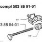 # 537071201 HUSQVARNA 346XP CHAIN ADJUSTING SCREW KIT 340 345 346 350 351 353