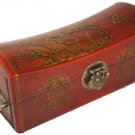 Vintage Chinese Jewelry Keepsake box W. Leather Surface . Item Id: ANT020B