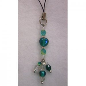 Green cell phone charm