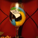 Hand Painted Wine Glass-Parrot (any species of your choice)