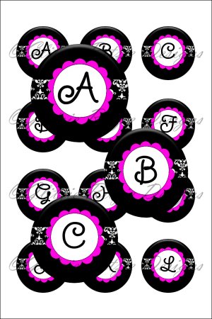 4 x 6" 300 DPI Image Sheet - Cigar Band Alpha (Pink)