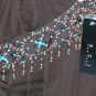 NWT ECI Brown Top With Cami-Beading