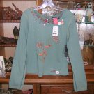 NWT Mix Nouveau Cotton Top W Embroidery & Beading-Orig.72.00