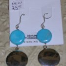 NWT Lord & Taylor Sterling and Turquoise Earrings-Orig.$80.00