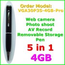 640*480 30fps New 4GB SPY PEN Camera camcorder cam 5in1