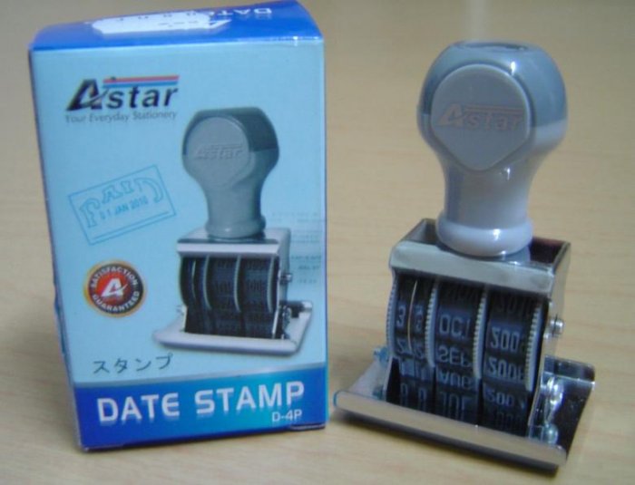 PAID dater rubber stamp PAID+DATE