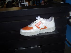 Orange on White Bape Sneakers
