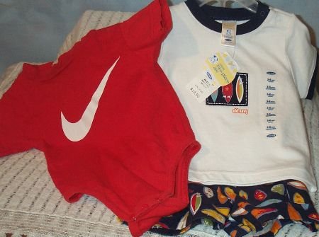 Bnwt Old Navy 2 Pc Boys Surfboard Set Sz 3-6 Months & Nike Onesie