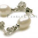 White AA 7mm Drop Earrings