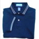 Men's Pine Island 100% Cotton Pique Golf Polo Shirt, Navy Blue sz M