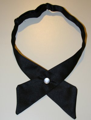Cross Over Tie with Pearl Button