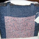 LARGE DENIM and FLORAL  TOTE